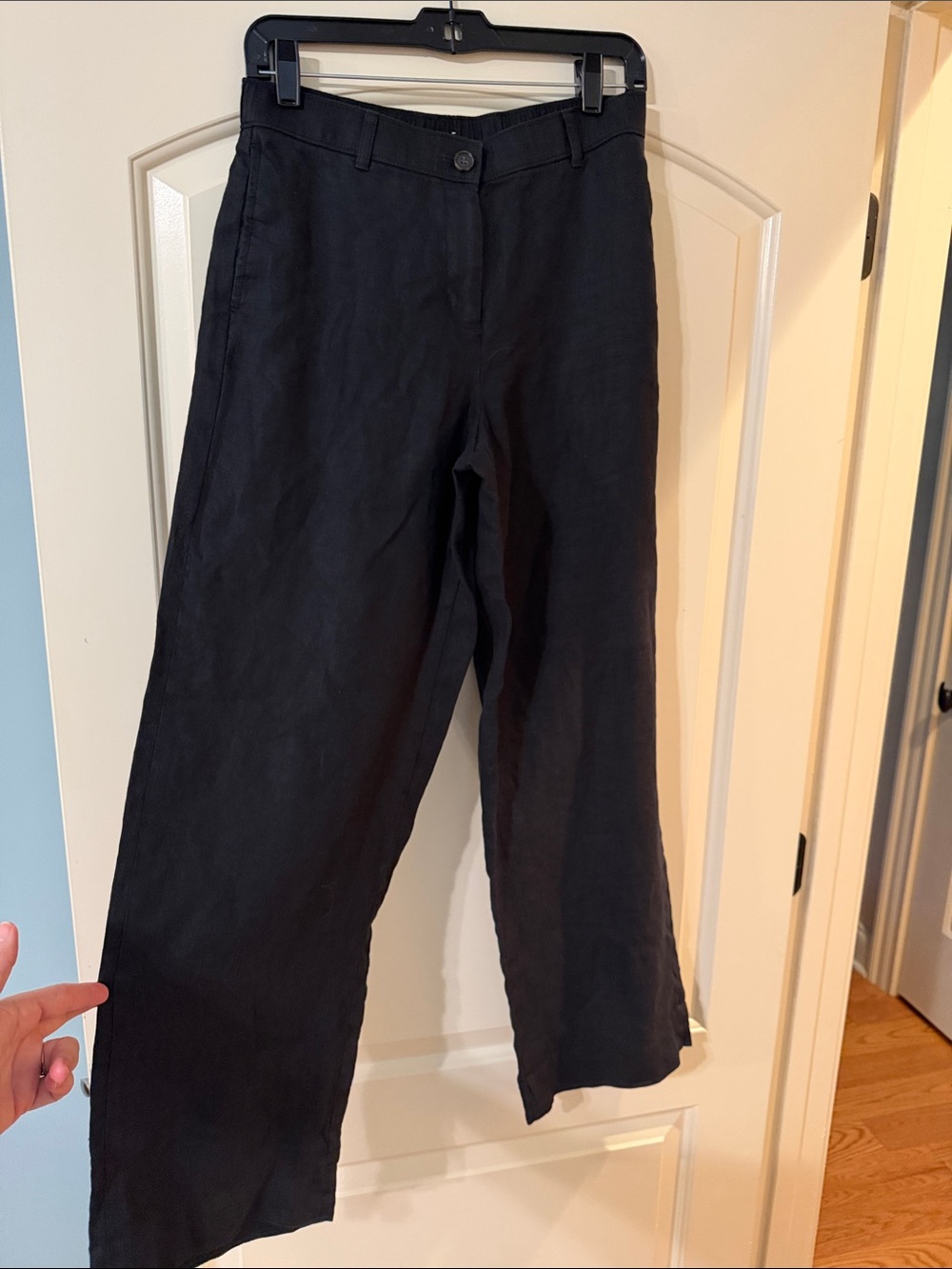 J. Crew Black Linen Straight-Leg Women's Pants